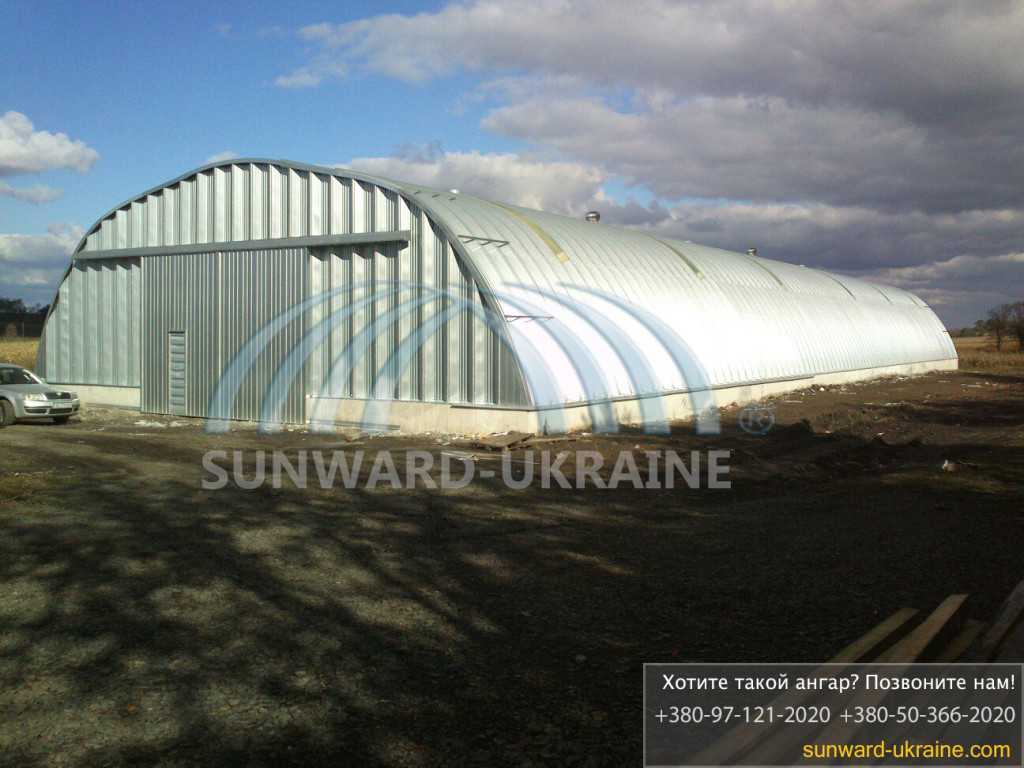 бескаркасный ангар для хранения зерновых